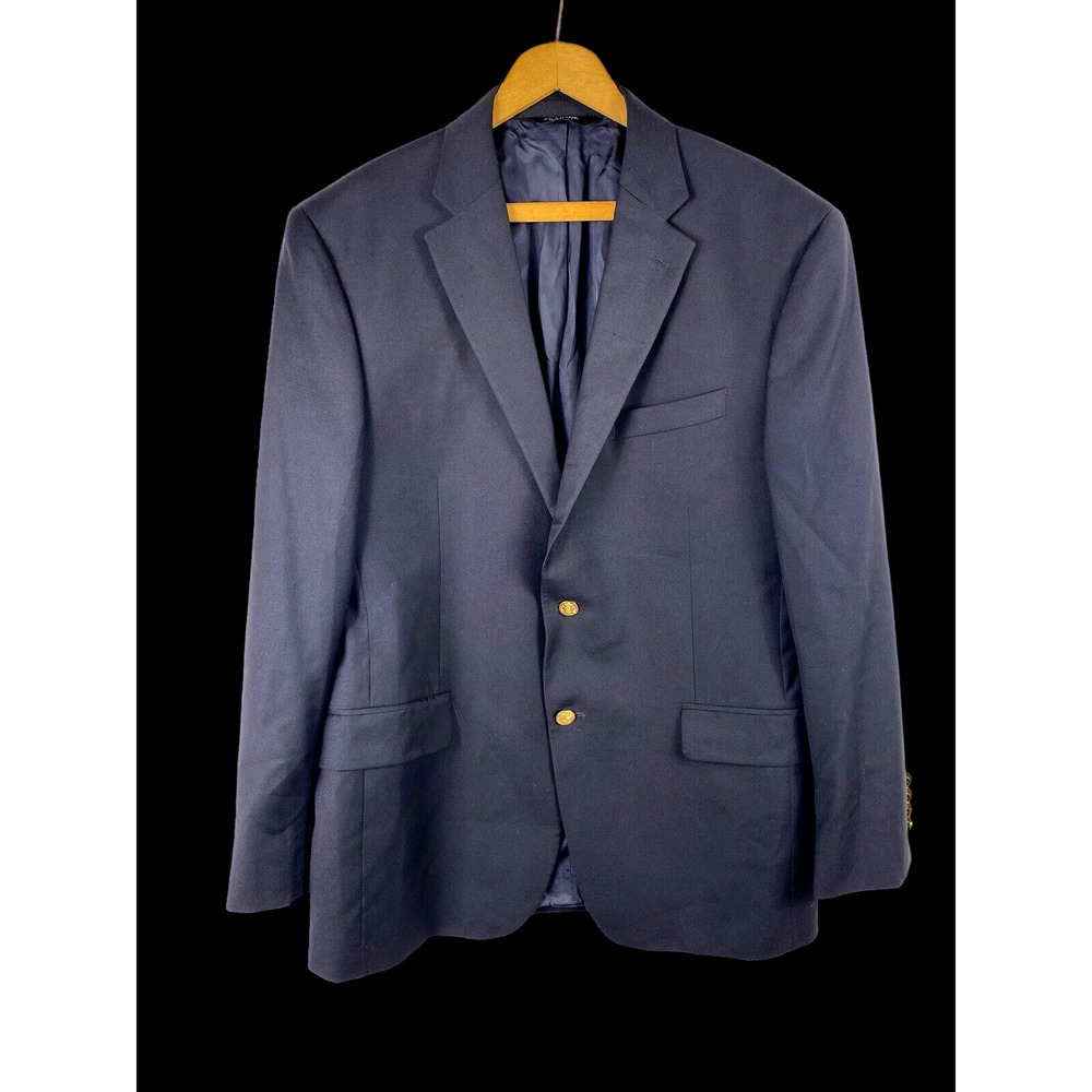 Jos A Banks Blazer Sport Coat Jacket Size 42R Mens Navy Blue Traditional Fit